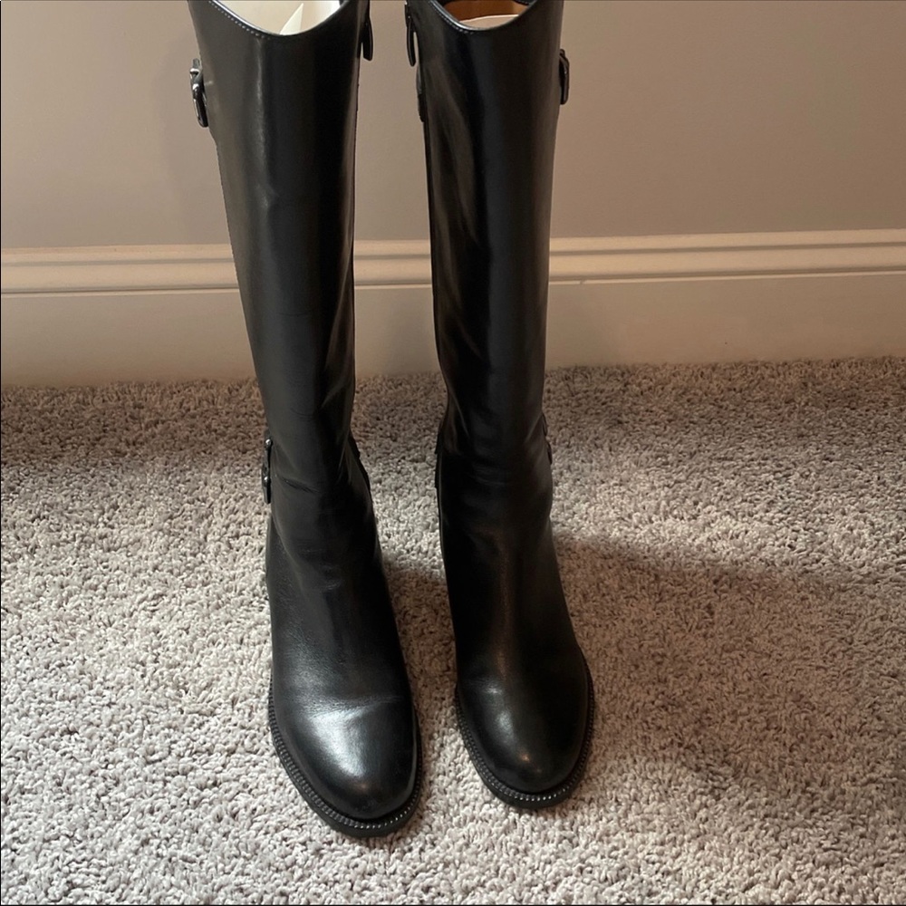 Via Spiga Black Leather Boots